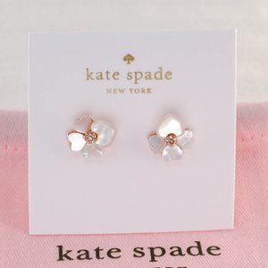 Kate Spade Precious Pansy Stud Earrings in Rose Gold Mother of Pearl